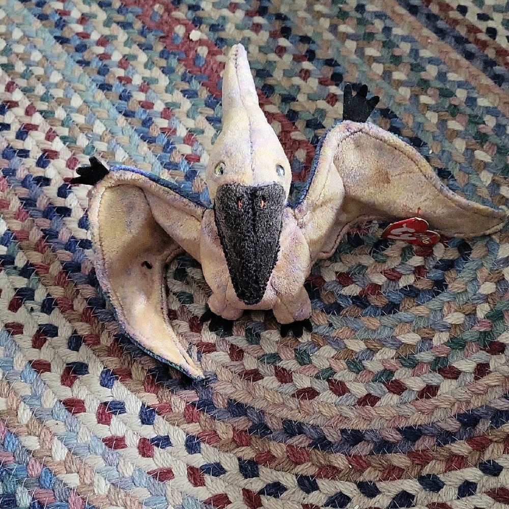 Ty Stuffed Pterodactyl - Cream and Black